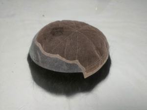 Meilleure qualité Air BD indien Remy perruque de cheveux crépus droite et vague de corps d'eau avec style de vague profonde 100% densité Mono Base toupet - Product Image 5