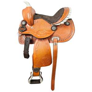 Venta al por mayor de monturas de carreras de barril de cuero genuino hecho a mano de primera calidad, monturas de caballo occidentales, monturas de rodeo a granel, tachuelas de vaquero duraderas - Product Image 5