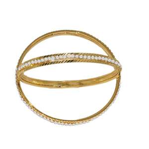 Kriaa Austrian Stone <b>Gold</b> Plated Fashion Jewelry <b>Set</b> Elegant <b>Bangles</b> - Product Image 1