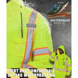 Veste de sécurité réfléchissante personnalisée de haute qualité pour les travailleurs du bâtiment, conforme à la norme ANSI Classe 1 et EN ISO 20471 Classe 2, avec éclairage LED clignotant - Product Image 5