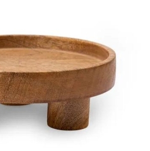 Plateau de service en bois de forme ronde de qualité supérieure serveur de collations alimentaires pour décor de Table d'hôtel de Restaurant de cuisine - Product Image 4