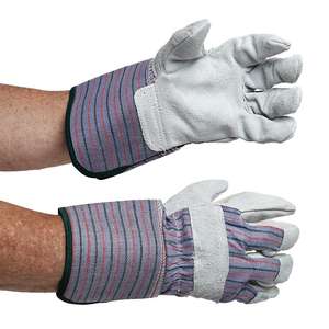 Safety Work Gloves with Leather Palm Canvas Material for Durable Comfort - Product Image 3