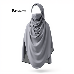 Pañuelo tradicional modesto Khimar para mujer, diseño elegante, transpirable, ligero, suave, tela personalizable, talla grande sin costuras - Product Image 2