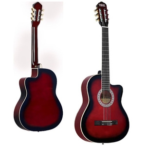 Guitare classique pleine taille 4/4 avec tige de tension réglable et table en épicéa |   Midex MGX-100RD-BAG - Product Image 2