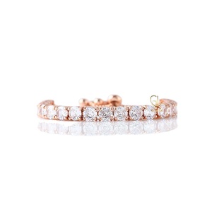 La mayoría de las ventas de diseño de moda Victoria corte redondo Moissanite 925 Plata Slider tenis pulsera ajustable para mujeres - Product Image 1