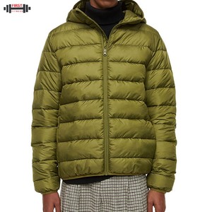 High Quality Casual Custom Men's Puffer Jacket Canvas <b>Stand</b> Collar Front Pocket Breathable Eco-Friendly Denim - Product Image 1