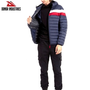 Chaqueta acolchada de burbujas de lona ligera Reversible con estilo para hombre, manga larga, cremallera completa, bolsillo con soporte, multicolor, impermeable - Product Image 1
