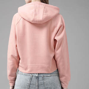 Pull-over décontracté à capuche en coton personnalisé Sweat-shirt polaire zippé à la mode avec col à capuche Top court ample écologique imprimé de lettres - Product Image 2