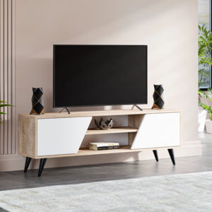 Soporte de TV ajustable convertible Sonomo blanco moderno de fabricante turco muebles de madera europeos para el hogar para sala de estar comedor - Product Image 1