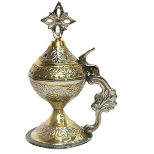 Home Hotel Usage Gold Plated Finishing Designer Incense <b>Burner</b> Handmade Decorative Aromatic <b>Bakhoor</b> <b>Burner</b> - Product Image 3