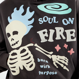 Sweat à capuche 100% coton pour hommes Streetwear survêtement ensemble bouffant imprimé sweat lourd fabricant - Product Image 5