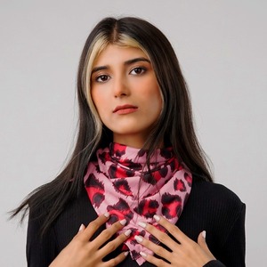 High Quality Polyester <b>Square</b> <b>Scarf</b> for Women New Arrival Cotton Bandana with Hand Drawn Printing Methods - Product Image 6