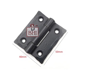 Charnière bout à bout en fer forgé Finition de charnière de coffre d'armoire Revêtement en poudre noire (50x45mm) - Product Image 3