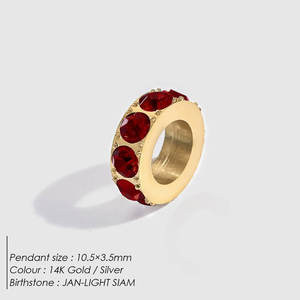 Colgantes y dijes de moda de acero inoxidable 316L chapados en oro PVD de 14K y 18K personalizados DIY para la fabricación de joyas con dijes de diamantes de imitación para pulseras - Product Image 5