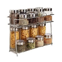 Rak Dapur Tiga Tingkat, Rak Stainless Steel, Rak Dapur Tiga Tingkat, Pengatur Bumbu, Aksesoris Dapur Logam