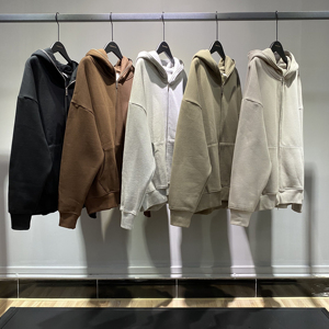 Qualité supérieure Hommes Full Face Hoodie Heavyweight Cotton Fleece Puffy Hoody Imperméable Strass Surdimensionné En Vrac En Gros - Product Image 5