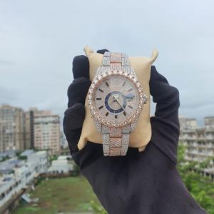 Montre pour homme en acier inoxydable sertie de diamants VVS1 Mossonite, montre-bracelet entièrement sertie de diamants, cadeau de luxe en gros - Product Image 6