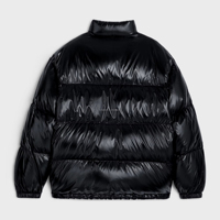 Manteau en duvet Hommes Bright Face Trend Hooded Short Thick Winter Bomber Oversized Shiny Puffer Jacket in Lightweight Nylon Black