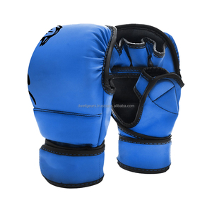 Unisex Lightweight MMA Grappling Gloves Premium PU Leather Open Palm Design Sparring Training Fighting Hook Loop Closure Custom - Product Image 6