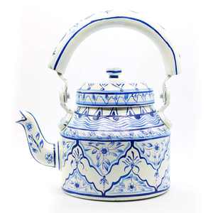 Bouilloire en émail faite à la main, style européen, écologique, recyclable, avec poignée et couvercle en métal, capacité de 1L à 1,8L pour le thé et le café - Product Image 3