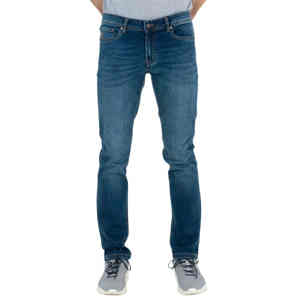 Jean en toile classique pour homme de qualité supérieure, quatre poches, confortable, léger, coupe droite, 100% coton, style décontracté moyen, confortable - Product Image 1