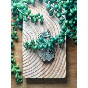 Pendentif Jeff James Jr Kingman en argent sterling turquoise, serti clos, motif cloche en or rose, incrustation de jade/quartz, charme moderne - Product Image 5