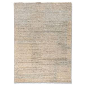 Alfombra Grande de Lana Anudada a Mano Blythe Green AKWL-2014, Diseño Abstracto a Rayas y Diamantes, para el Hogar, Pasillo, Forma Rectangular, Hecha a Mano - Product Image 1