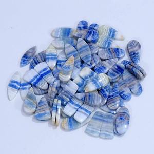 Paire de cabochons de pierres précieuses faits à la main en quartz bleu Scheelite pierre naturelle de haute qualité pour la fourniture de bijoux et d'artisanat - Product Image 2