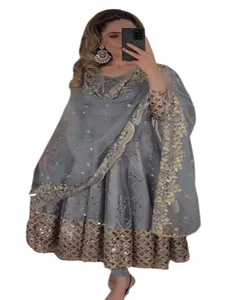 Party Wear Gown With Dupatta Faux Georgette Fabric Designer Dress Wedding Gowns For Women from Indian Supplier Wedding Gowns