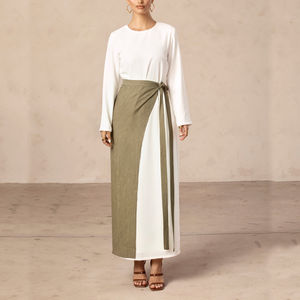 New Autumn Winter <b>Abaya</b> Design Dubai Islamic Clothing Thick Polyester Abayas Women Muslim Custom Inner White Suit 2 Piece - Product Image 4