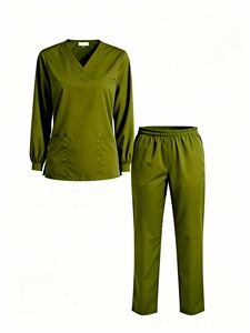 Uniforme médical de qualité supérieure en gros, col en V, tenue de travail pour infirmières, ensemble de blouses médicales à manches courtes pour l'été, blouses d'hôpital - Product Image 3