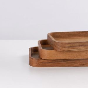 Bon thème vente en gros Offre Spéciale pas cher assiette de service de fruits en bois massif assiette ronde en bois d'acacia pour la nourriture - Product Image 1