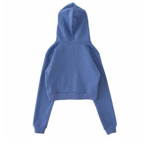 Sudadera corta con capucha para mujer, con logotipo impreso personalizado, fabricante OEM - Product Image 5