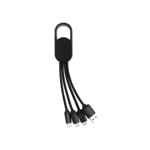 Accessoire de gestion de câbles 4-en-1 personnalisé avec mousqueton pour l'organisation des gadgets - Product Image 1
