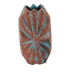 Vase à fleurs en aluminium coulé Pot de fleurs avec finition patinée Vase à fleurs décoratif pour la maison et le jardin à bas prix - Product Image 2