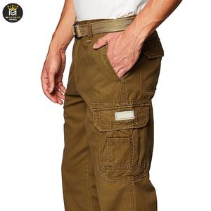 กางเกงคาร์โก้ผ้าแคนวาสคุณภาพสูงสำหรับผู้ชาย กันลม เอวกลาง ติดกระดุม กระเป๋าแบบกำหนดเอง รับผลิตแบบ OEM - Product Image 3