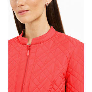 Giacca in Pelle Trapuntata Oversize da Donna Charter Club Rossa con Colletto alla Coreana e Cappuccio, Logo Personalizzabile, Taglia XL per la Stagione Autunnale - Product Image 2