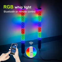 Lampes LED Whip 2FT RGB à effet de poursuite, contrôle par application pour UTV ATV tout-terrain (paire)