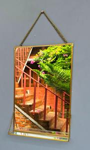 Miroir décoratif avec étagère en laiton et miroir/verre utilisé pour la décoration intérieure, la vitrine et le rangement, fournisseur d'Inde - Product Image 3