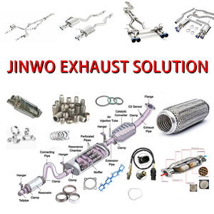 Универсальный каталитический конвертер, 2 упаковки, 2 дюйма каталитический конвертер на входе/выходе с портом O2 и тепловым щитком, корпус из нержавеющей стали - Product Image 2