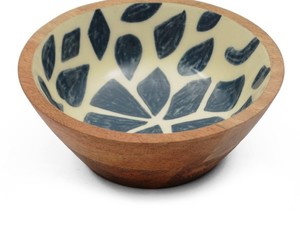 Ensaladera de madera y estampado de esmalte de moda de alta calidad, pegatina de esmalte de madera de Mango, cuenco de madera para servir ensalada, cuenco de vajilla - Product Image 4