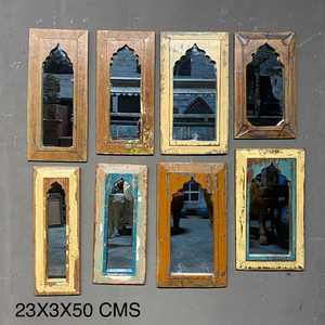 Espejo de Pared de Estilo Bohemio de Lujo Vintage con Marco de Madera y Aluminio para Baño y Dormitorio, Decoración del Hogar - Product Image 1