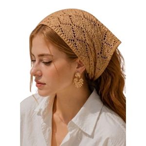 Pañuelo de Punto Perforado Texturizado Suave de Algodón para Mujer, Elegante y Cómodo - Product Image 1