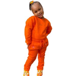 Conjunto Deportivo de 2 Piezas para Niñas, Pantalones Acampanados de Poliéster, Traje Deportivo para Niñas, Conjunto de Jogger para Niños - Product Image 1