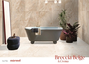 BRECCIA BEUGE Carreaux de porcelaine émaillée 600x1200mm Carrelage de sol antidérapant brillant de style européen moderne pour une utilisation intérieure Villas Solide - Product Image 2