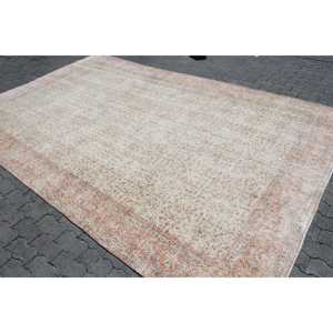 พรมวินเทจ ขนาด 7.8x12.2 ฟุต พรมตุรกี พรมขนสัตว์สีขาวไล่เฉด - Product Image 2