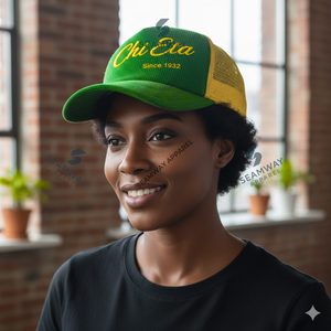 Gorra Trucker Personalizada Chi Eta Phi, Gorra de Malla de Alta Calidad con Bordado Informal, Visera Curva de Espuma con Cierre a Presión - Product Image 4