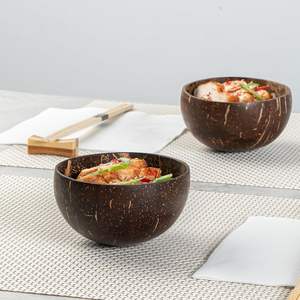 Tazón Reutilizable Hecho a Mano, Pulido con Aceite de Coco, Tazones de Coco Ecológicos, Tazón para Comer Hecho a Mano, Vajilla Sostenible al por Mayor - Product Image 4