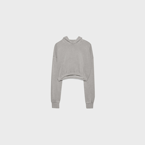 Sudadera con Capucha para Mujer, Diseño Exclusivo, Lavado Ácido, Poliéster/Algodón, Mangas Largas, Forro Polar de Alta Calidad, Estilo Crop Top, OEM ODM Personalizado - Product Image 5