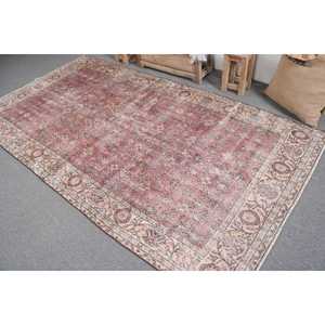 พรมตุรกีขนาดใหญ่ 5x9.3 ฟุต พรมวินเทจ พรมขนสัตว์สีแดงไล่เฉด - Product Image 4